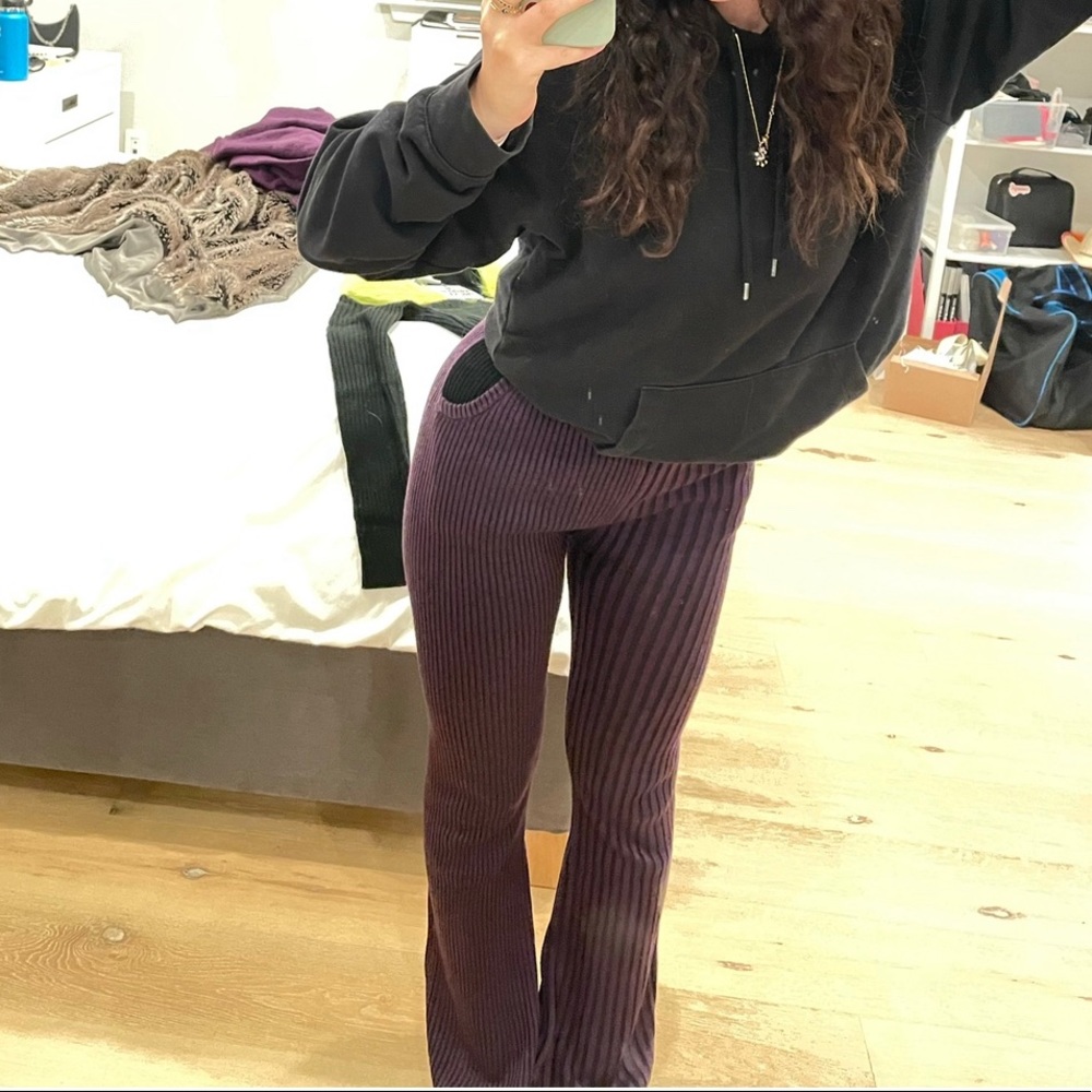 Ragged priest knit flare pants